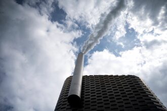 A detail of the pilot carbon dioxide capture plant is pictured at Amager Bakke waste incinerator in Copenhagen on June 24, 2021. Credit: Ida Guldbaek Arentsen/Ritzau Scanpix/AFP via Getty Images