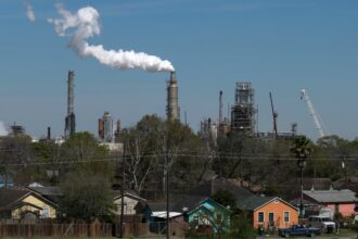 Oil refineries near the Houston Ship Channel. Credit: Loren Elliott/AFP via Getty Images.